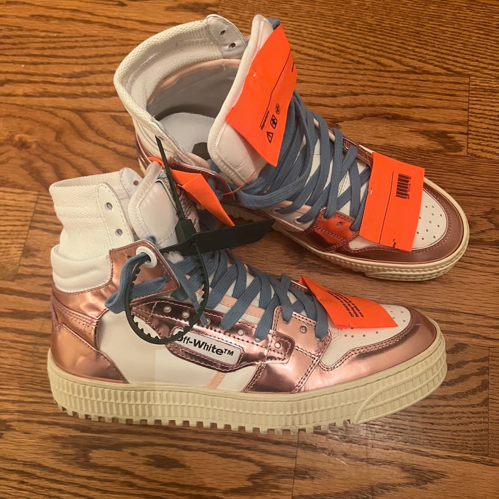 Off-White metallic high top sneakers